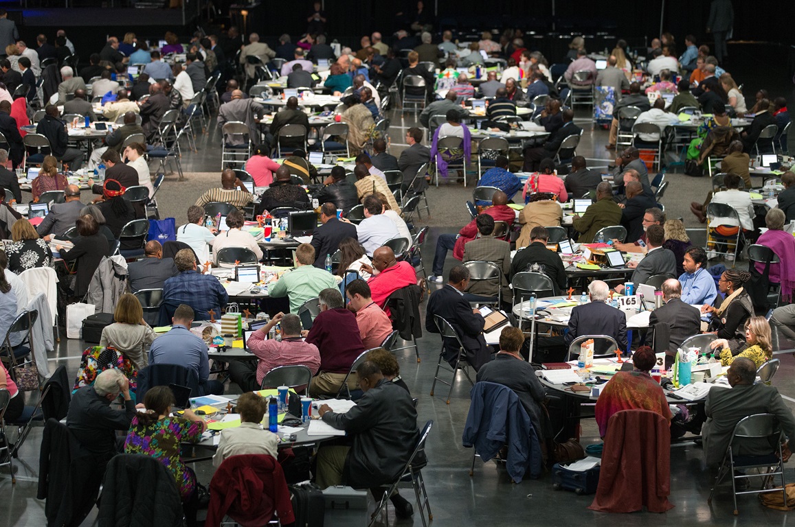 Delegates consider legislation during the 2016 United Methodist General Conference in Portland, Ore. In 2020, the faces at General Conference may change, but the numbers will likely be the same. Photo by Mike DuBose, UMNS.