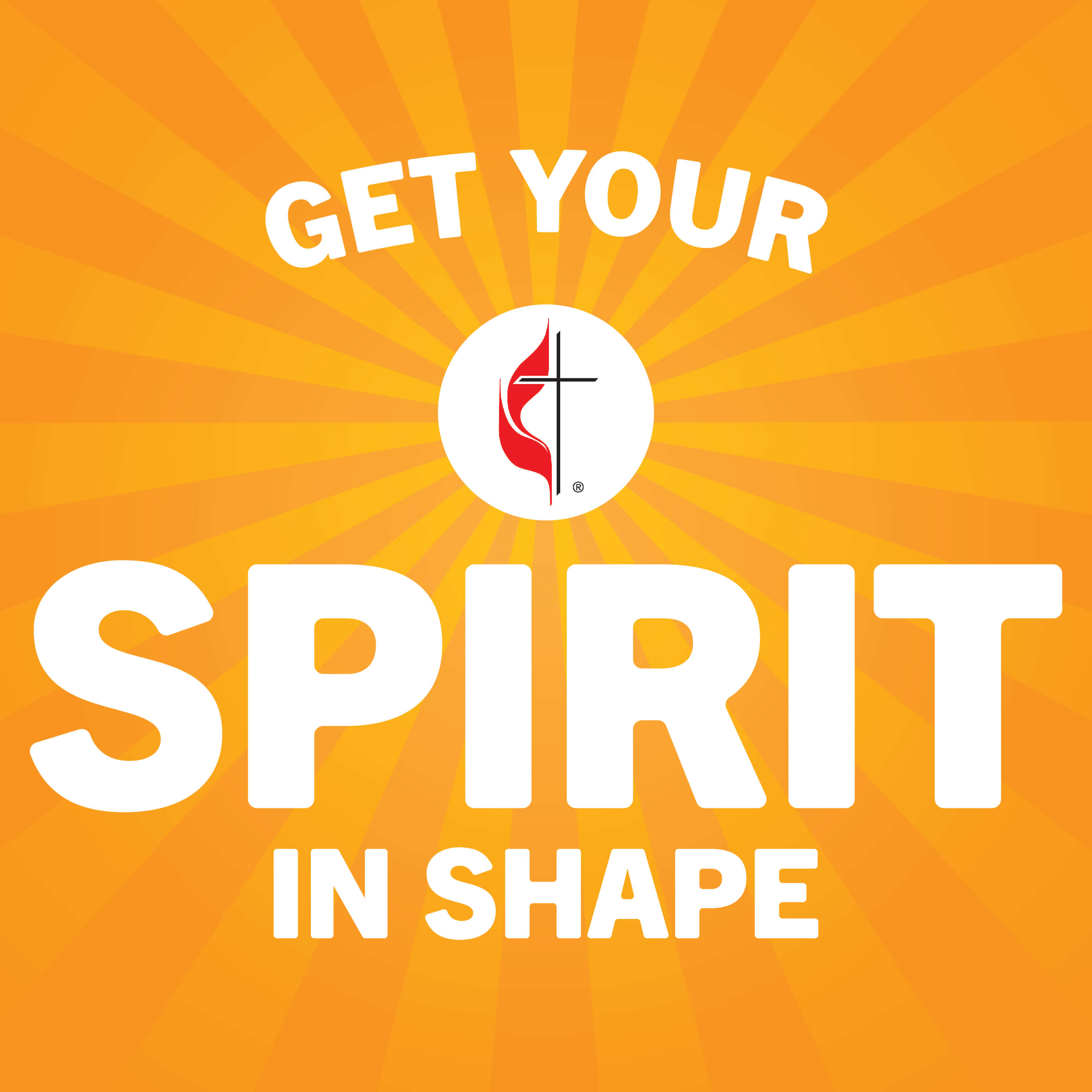 Get Your Spirit in Shape features conversations to help us keep our souls as healthy as our bodies. Logo by Sara Schork, United Methodist Communications.