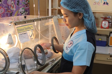 Nurse, Jennifer Eugenio, tends to an infant boy in the neonatal intensive care of the Mary Johnston Hospital in Manila, Philippines.The United Methodist Pan-Asian Abundant Health Forum was held in Manila, Philippines on July 3-4, 2018. It was sponsored by the Global Health unit of GBGM. Participants were from 10 Asian countries and the United States. Photo by Jan Snider, United Methodist Communications. 